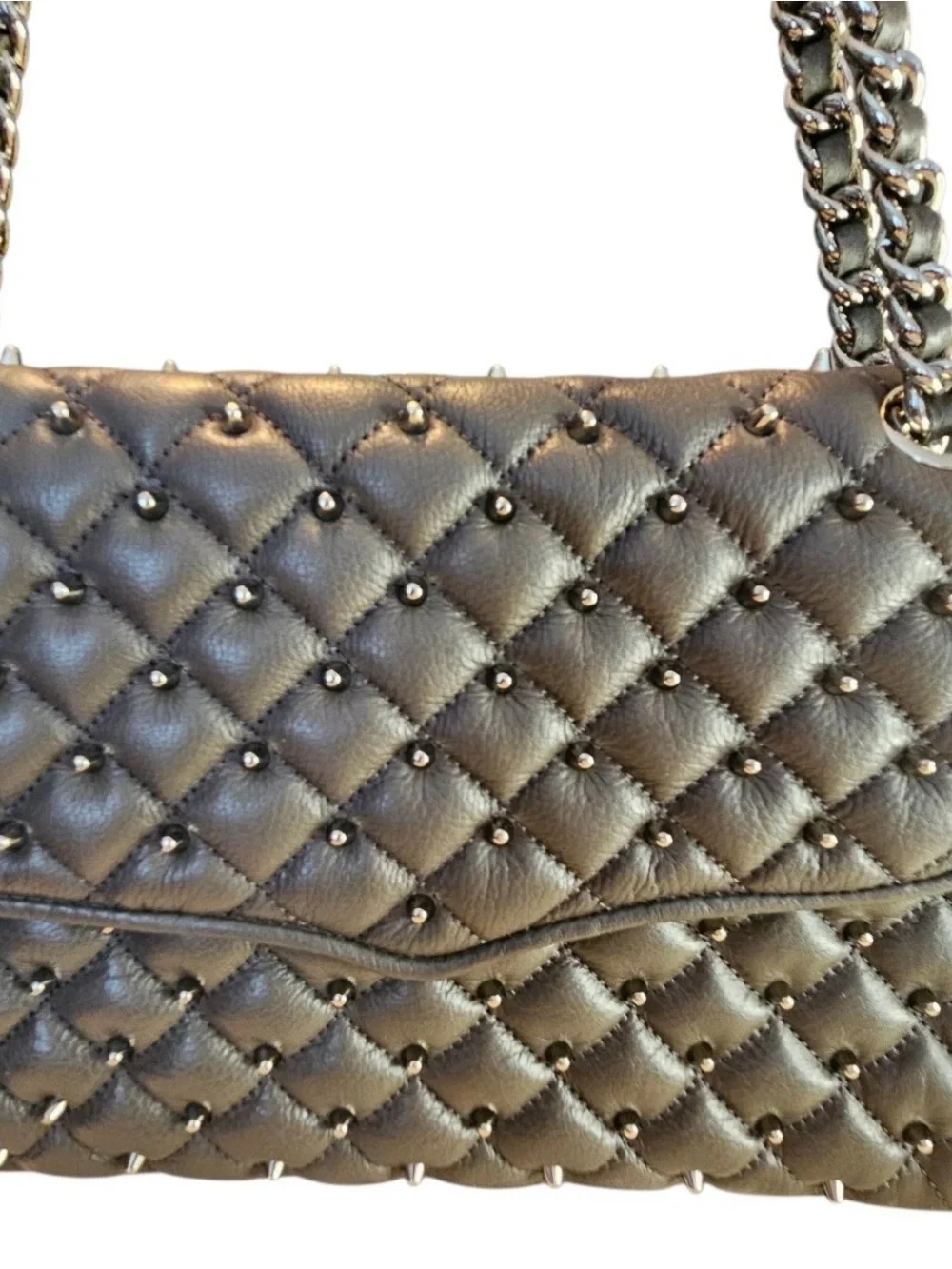 Rebecca Minkoff Quilted Studded Chain-Handle Shoulder Bag - Black